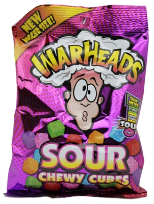 Warheads Sour Chewy Cubes 5oz Bag 